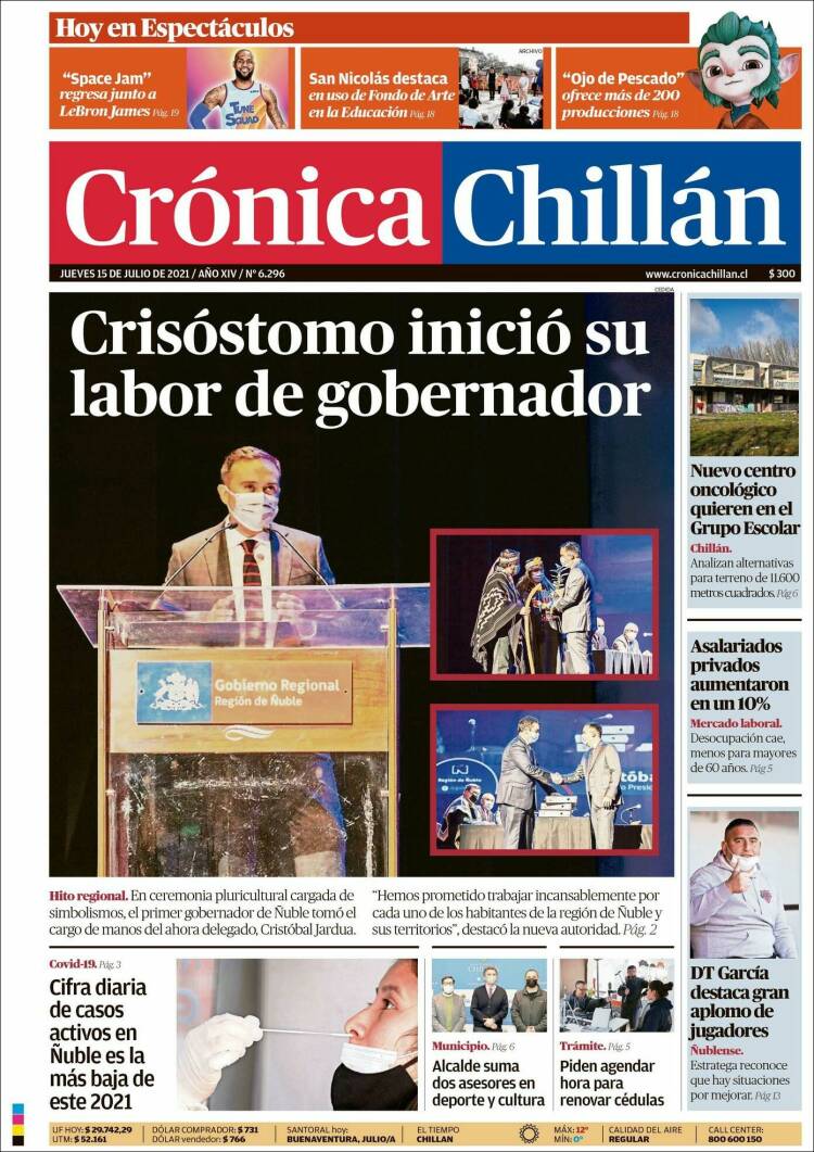 Portada de Crónica Chillán (Chile)