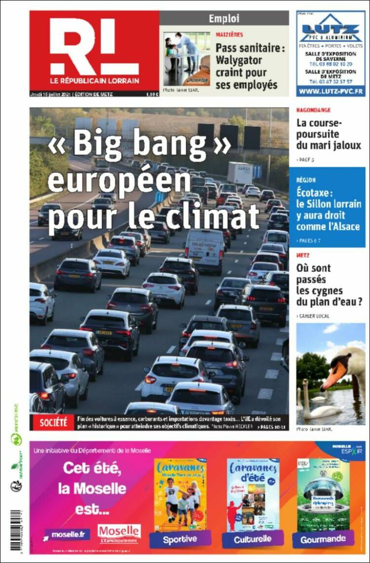 Portada de Le Republicain Lorrain (Francia)