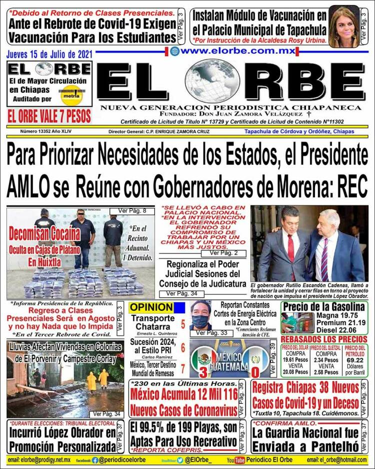 Portada de El Orbe (México)