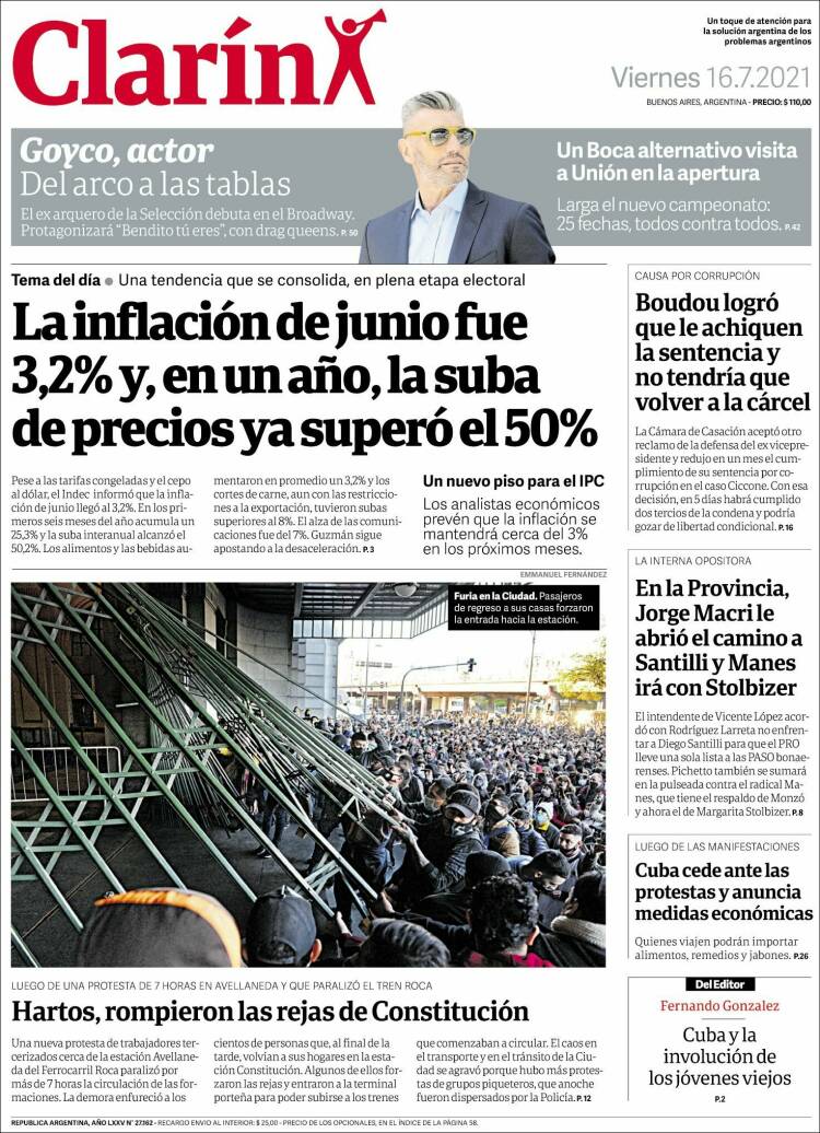 Portada de Clarín (Argentina)