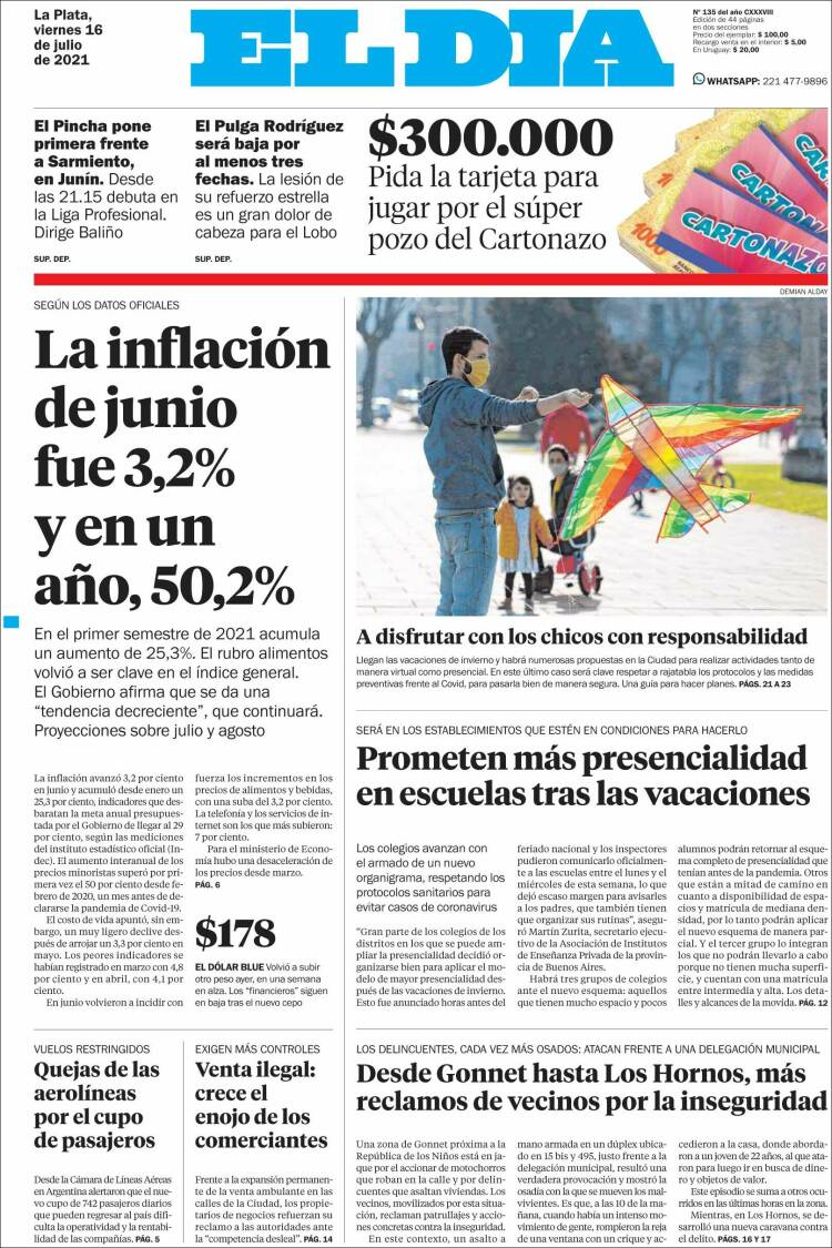 Portada de El Día de la Plata (Argentina)