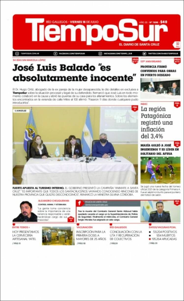 Portada de Tiempo Sur (Argentina)