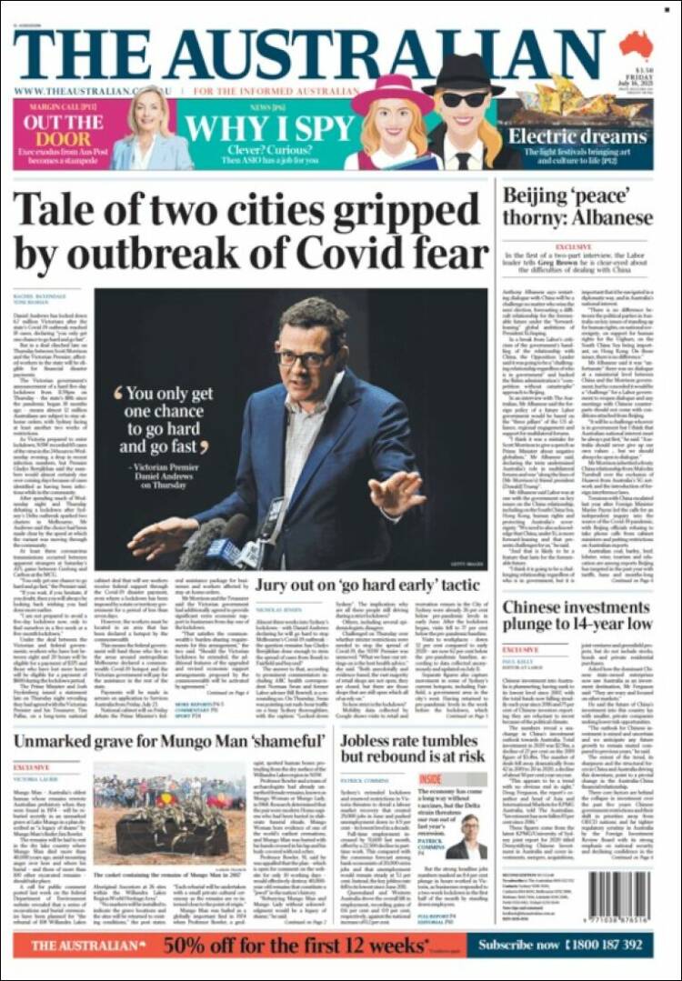 Portada de The Australian (Australia)