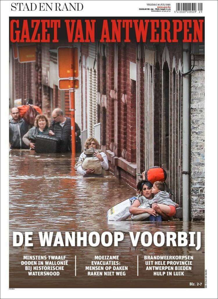 Portada de Gazet van Antwerpen (B&eacute;lgica)