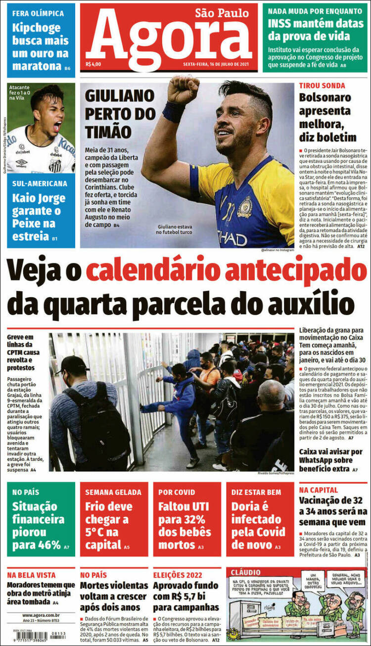 Portada de Agora São Paulo (Brasil)