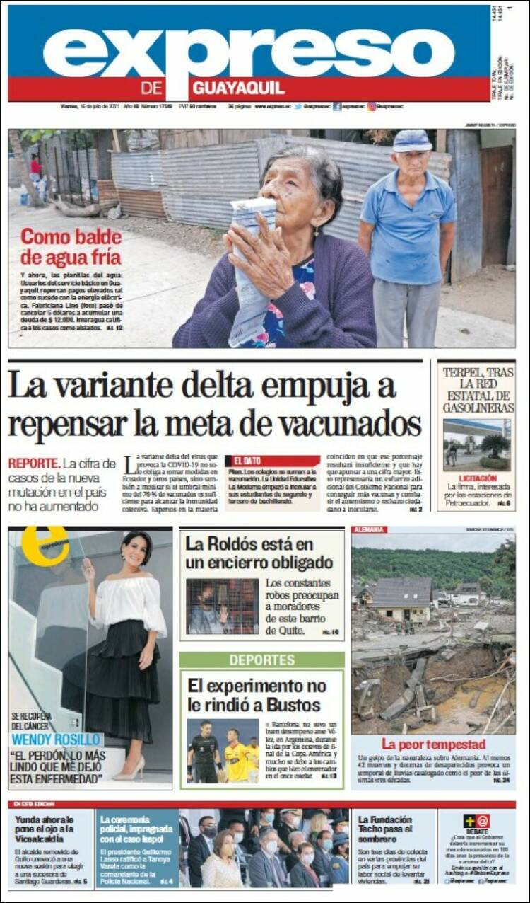 Portada de Expreso (Ecuador)