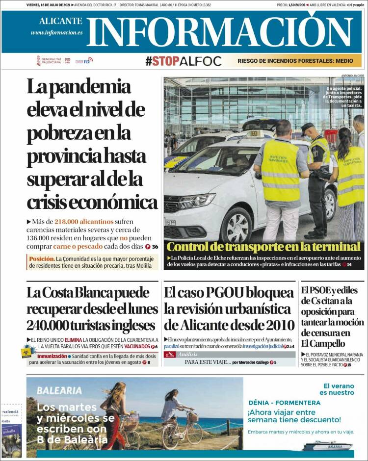 Portada de Diario Información (España)