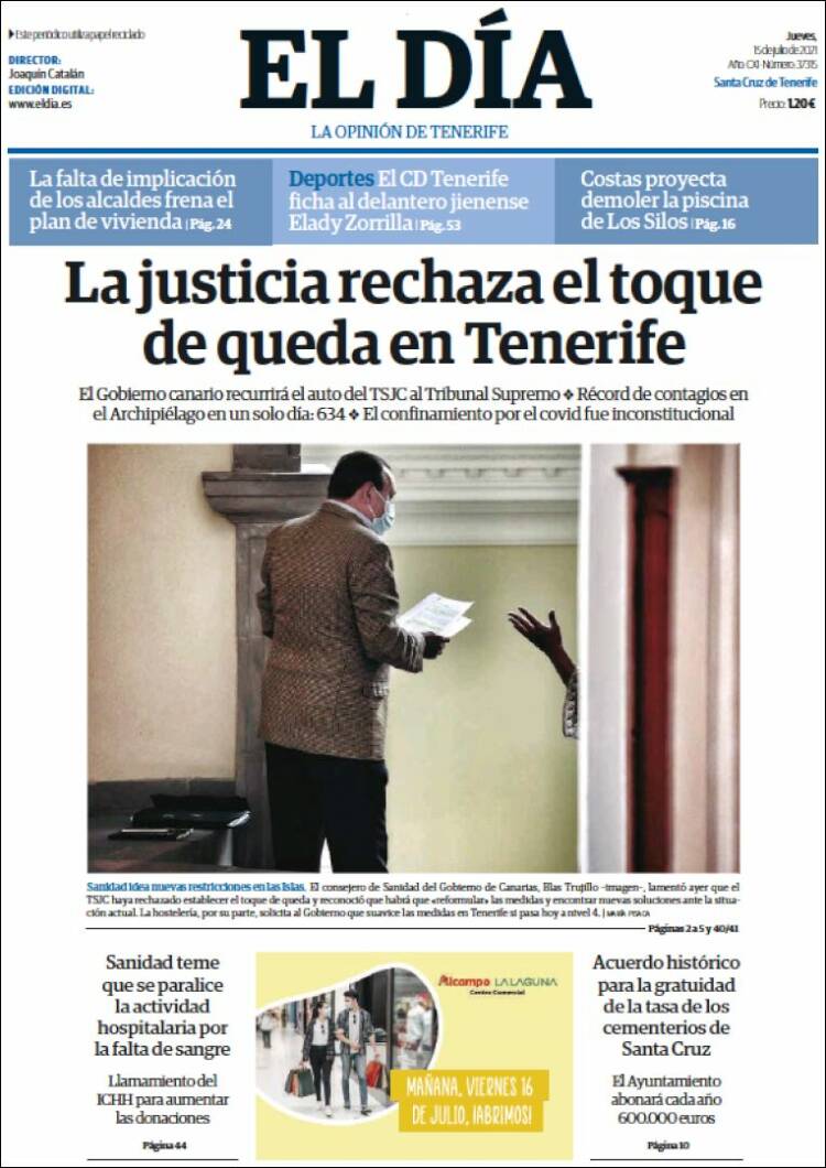 Portada de El Día (España)