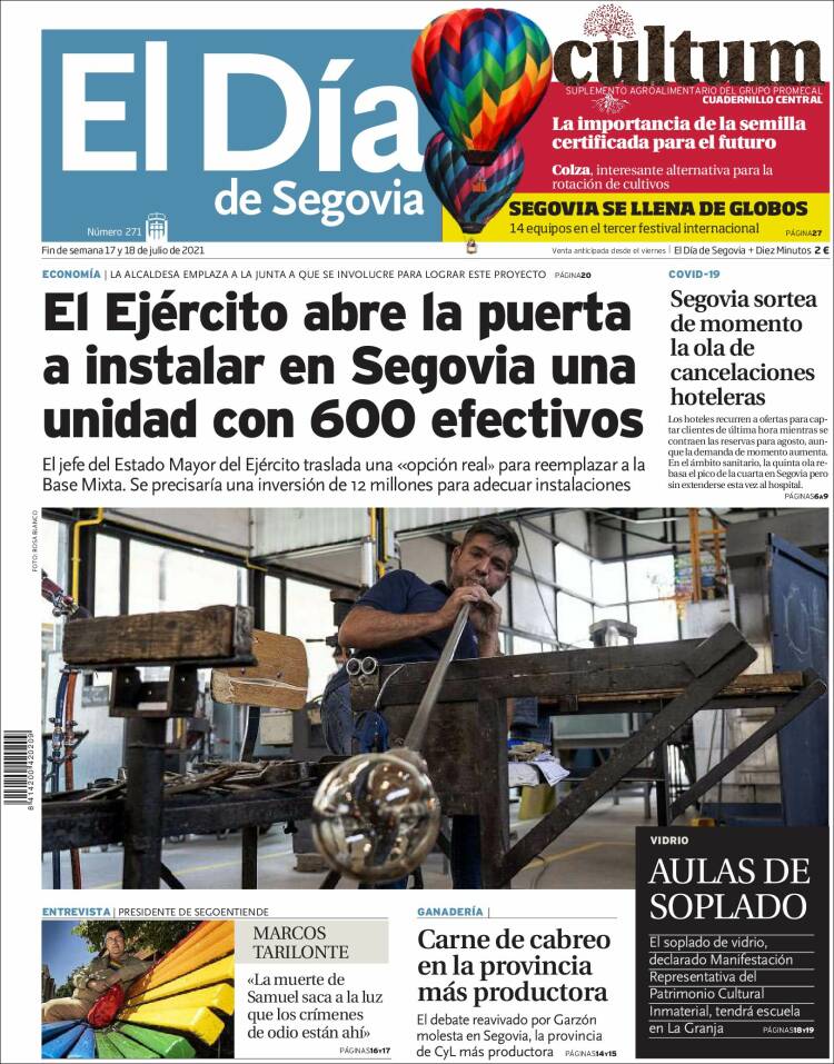 Portada de El Día de Segovia (España)