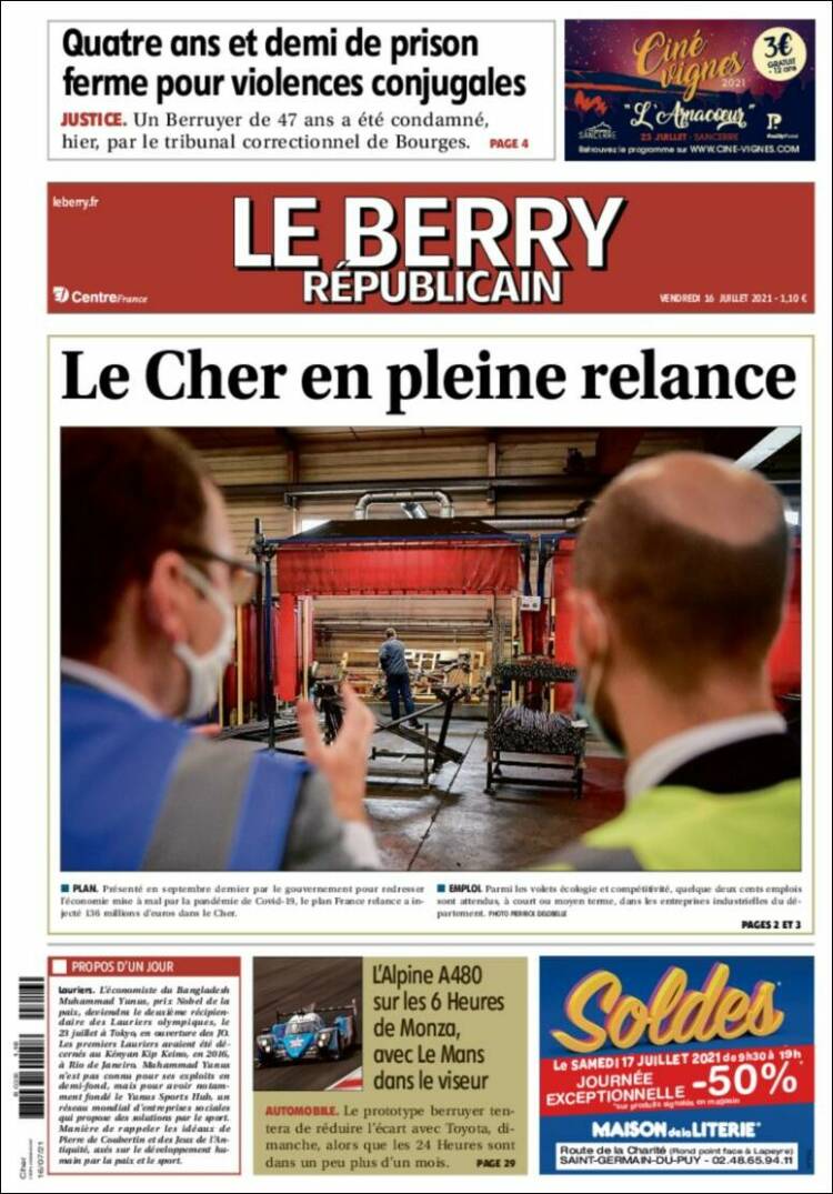 Portada de Berry Republicain (Francia)