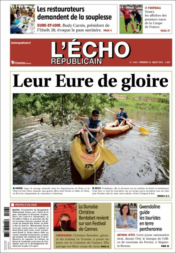Portada de L'Echo Républicain (Francia)