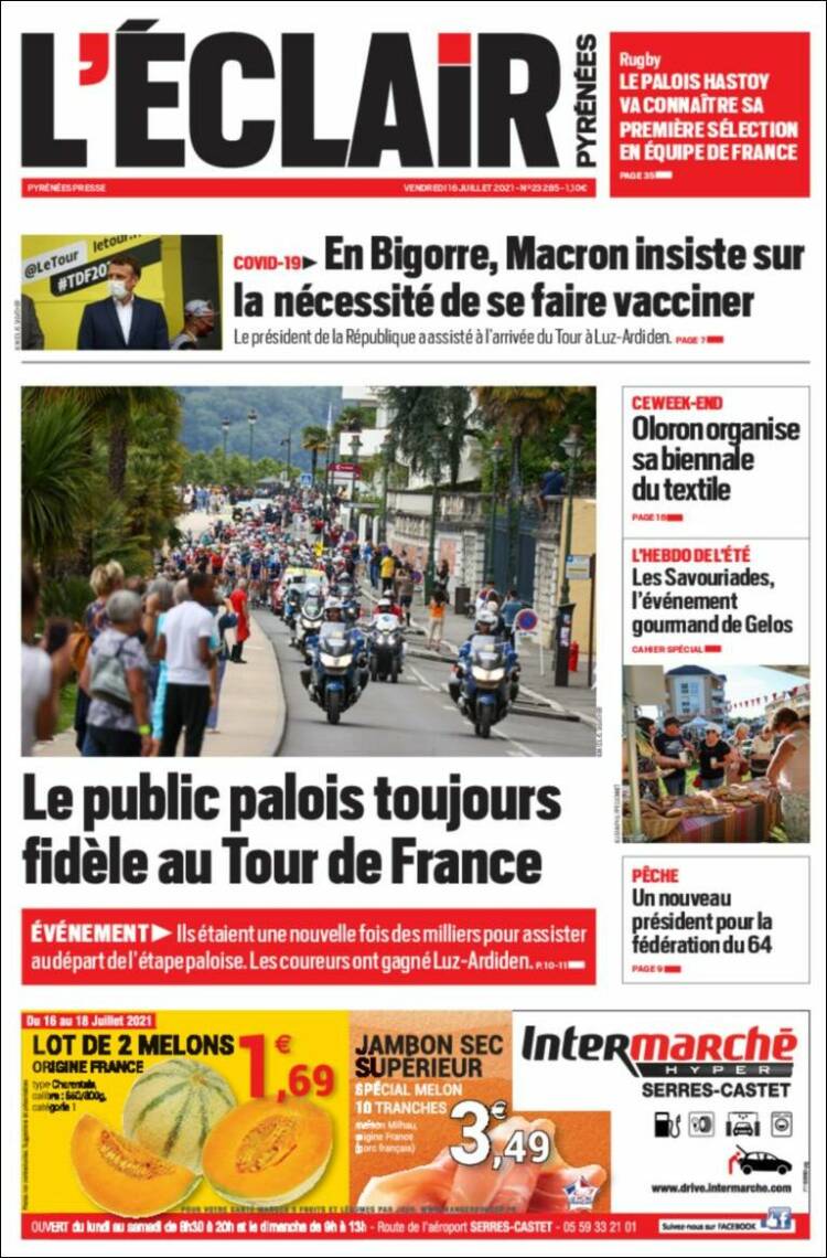 Portada de L'Eclair des Pyrénées (Francia)