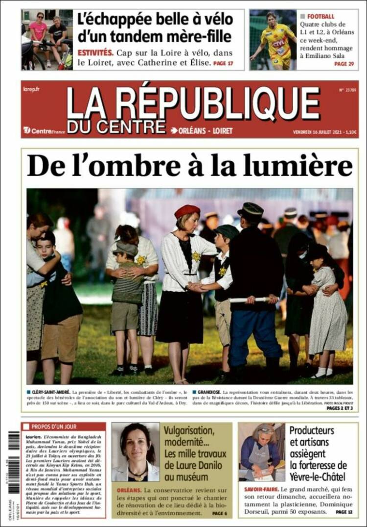 Portada de La République du Centre (Francia)