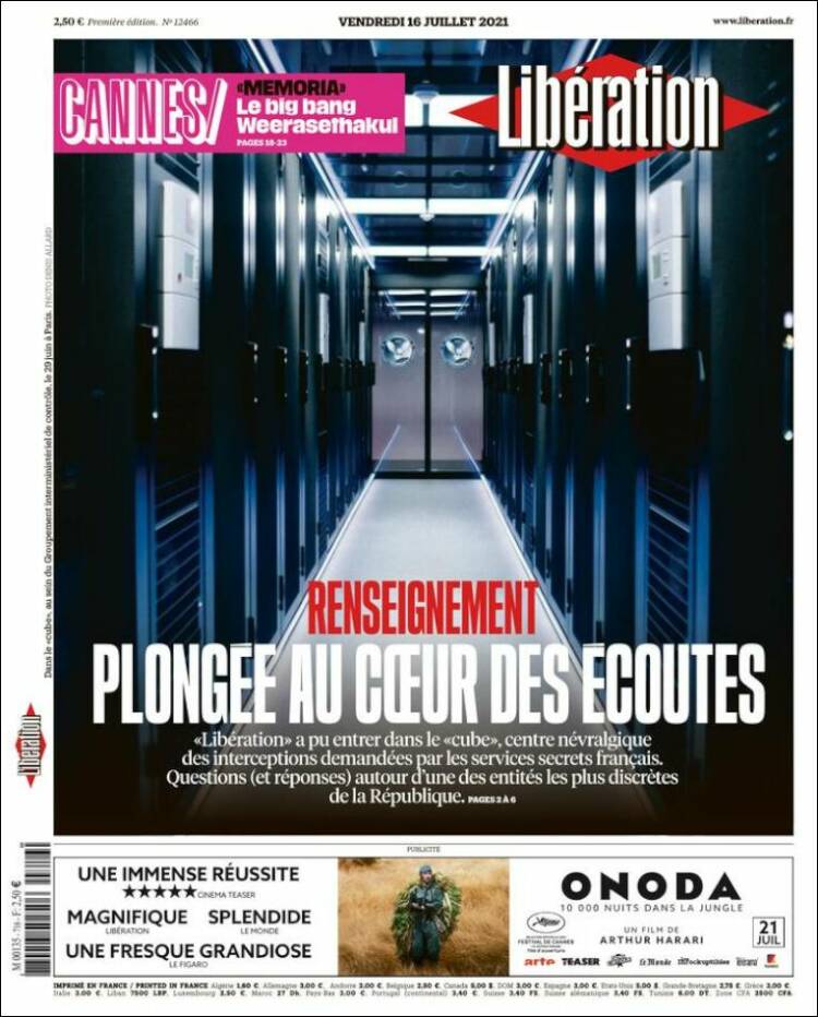 Portada de Libération (Francia)