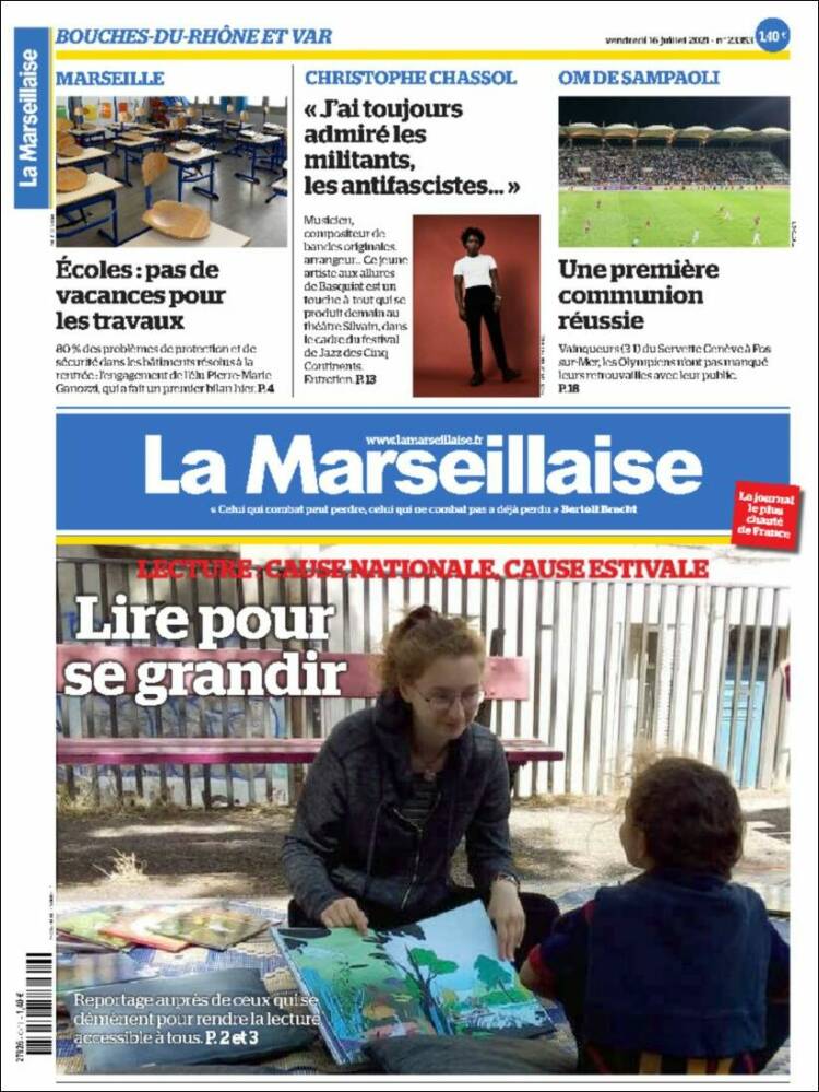 Portada de La Marseillaise (Francia)