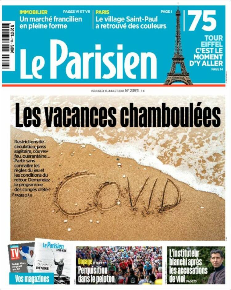 Portada de Le Parisien (Francia)