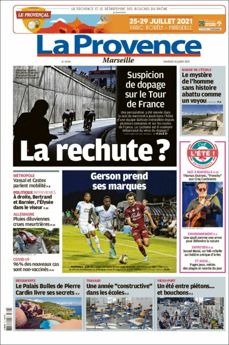 Portada de La Provence (Francia)