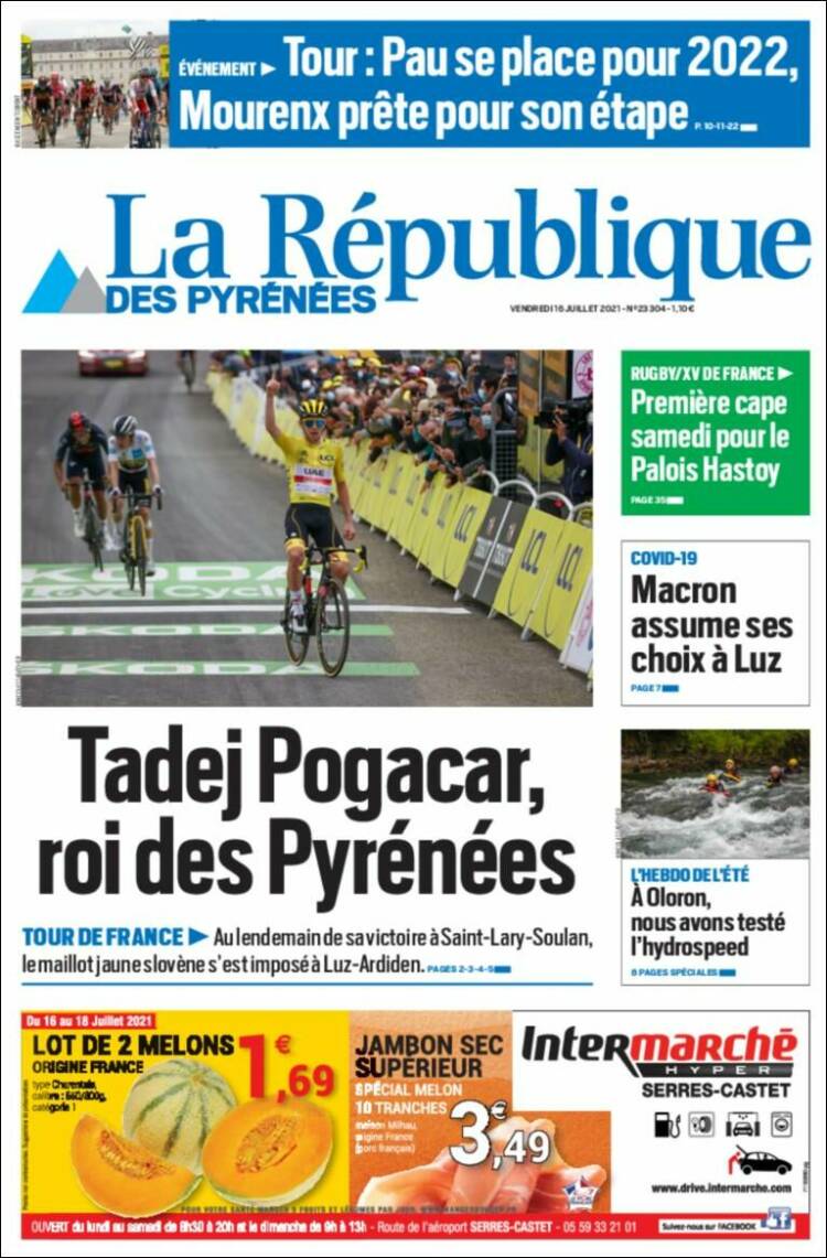 Portada de La République des Pyrénées (Francia)