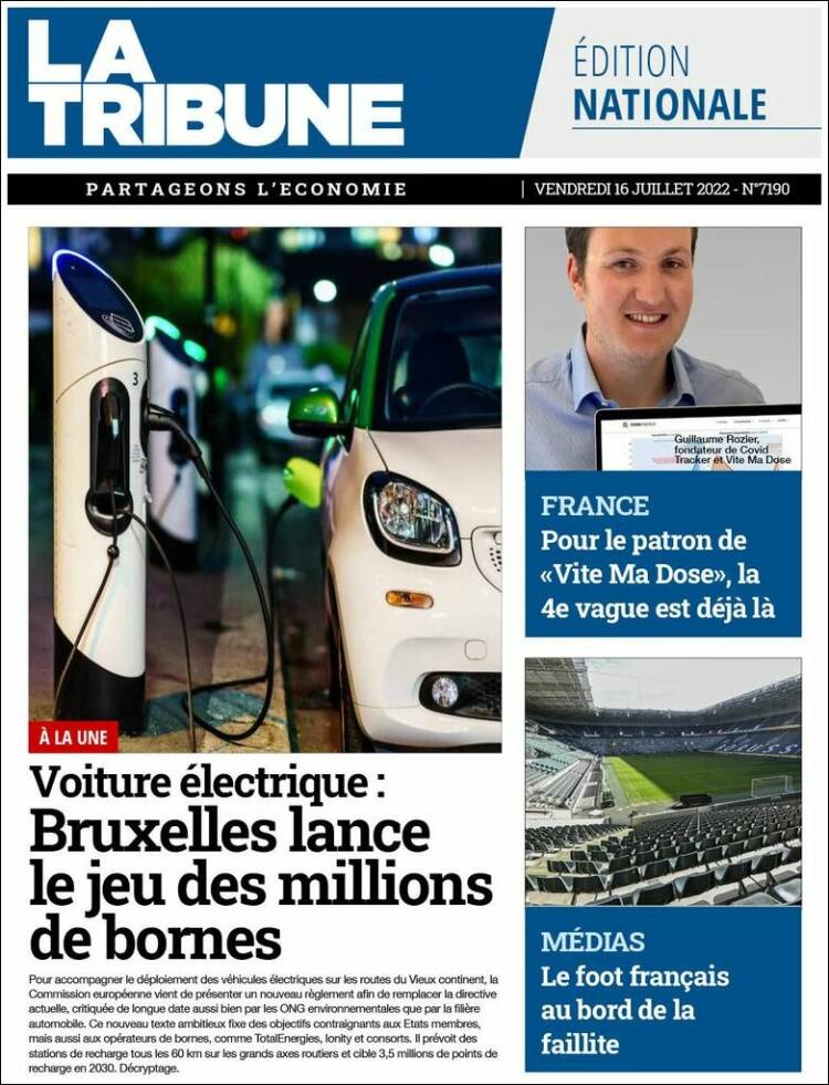 Portada de La Tribune (Francia)