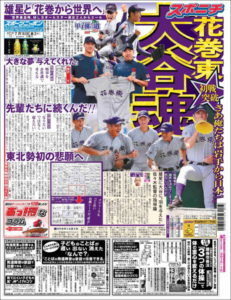 Portada de Sports Nippon - スポーツニッポン, (Jap&oacute;n)