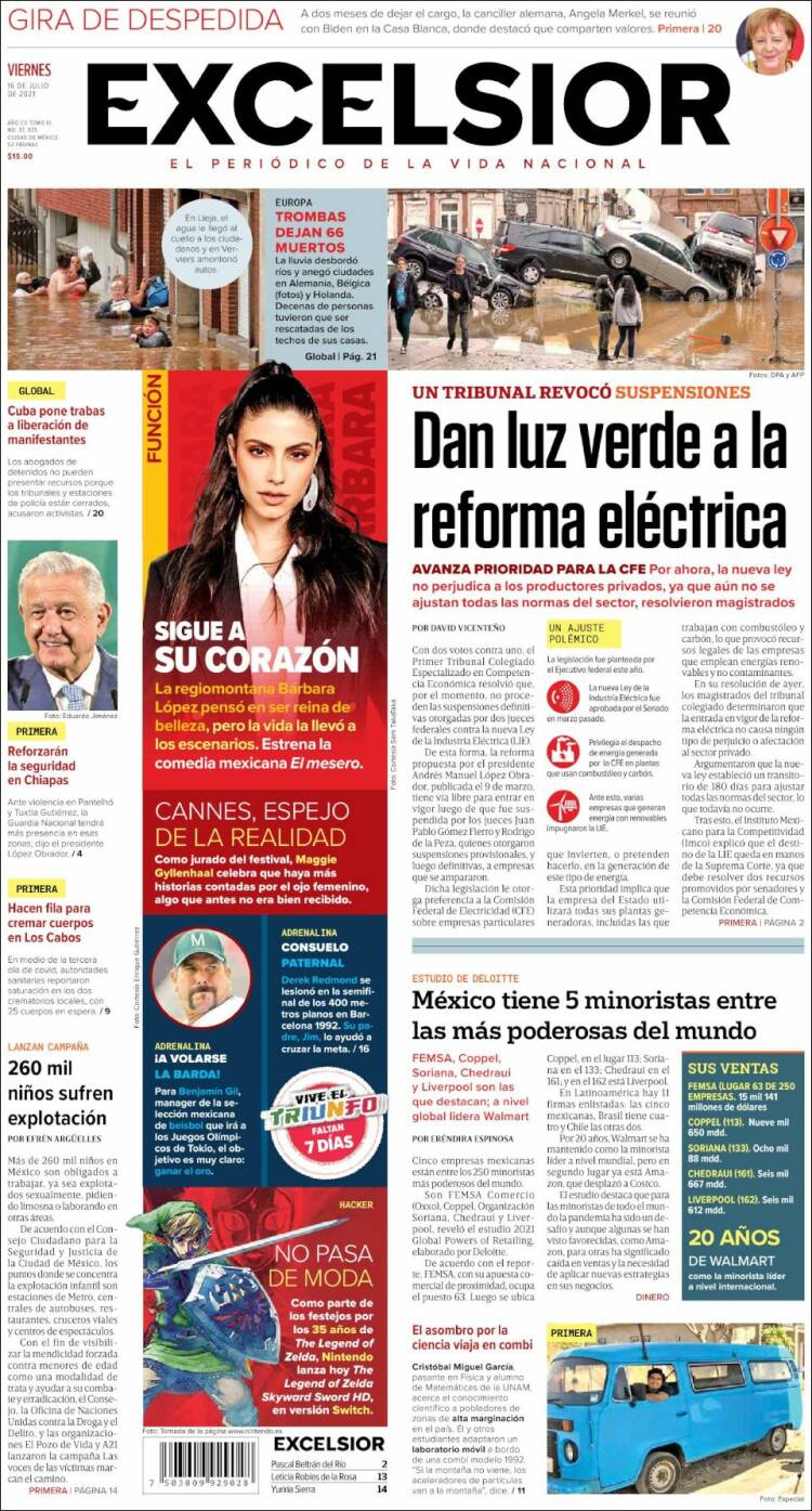 Portada de Excelsior (México)