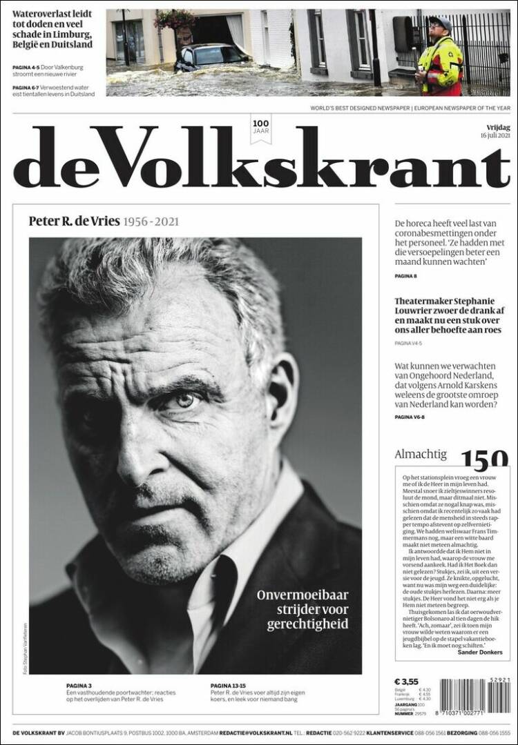 Portada de De Volkskrant (Pa&iacute;ses Bajos)