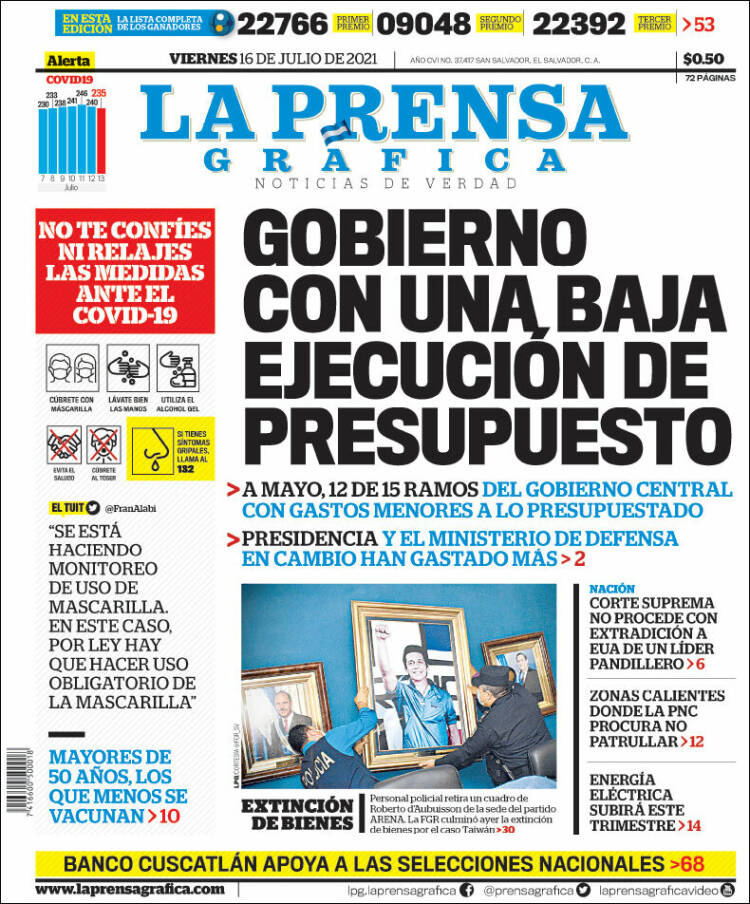 Portada de La Prensa Gráfica (El Salvador)
