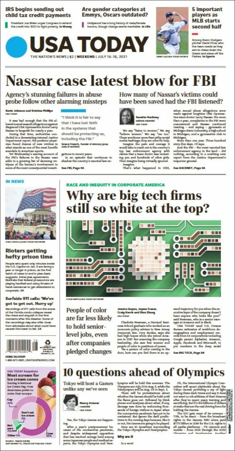 Portada de USA Today (États-Unis)