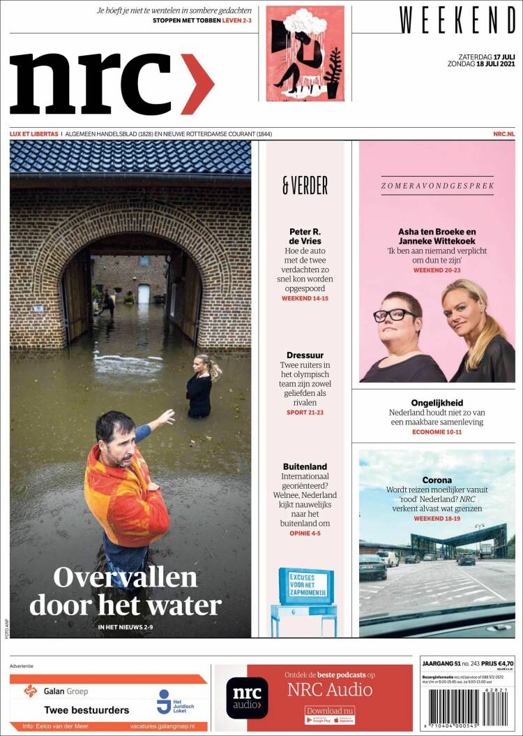 Portada de NRC Handelsblad (Países Bajos)