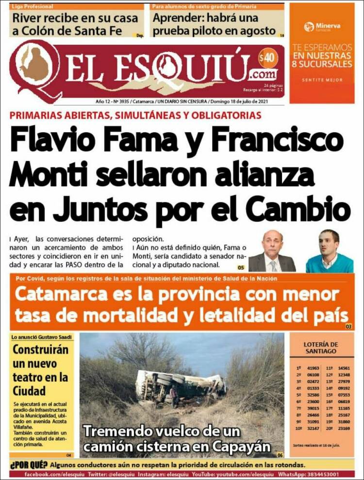 Portada de El Esquiu (Argentina)