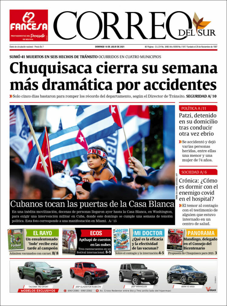 Portada de Correo Sur (Bolivia)
