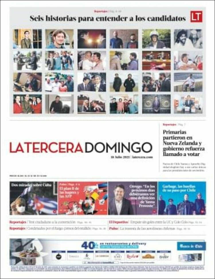Portada de La Tercera (Chile)