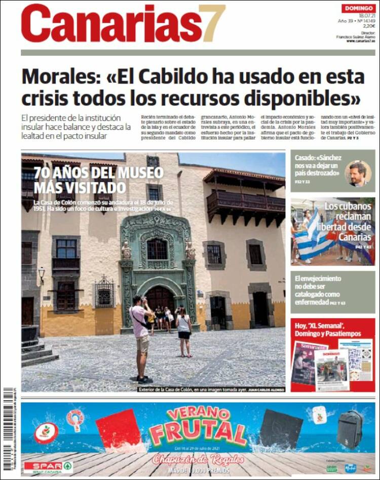 Portada de Canarias 7 (España)