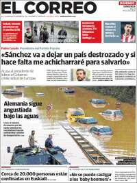 Portada de El Correo - Guipuzcoa (España)