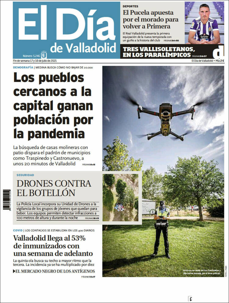 Portada de El Día de Valladolid (España)