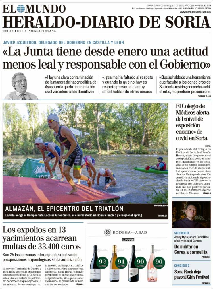 Portada de Heraldo de Soria (España)