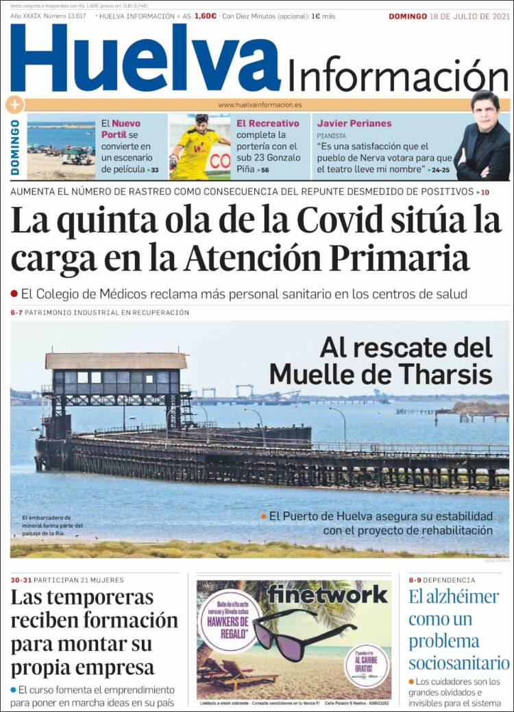 Portada de Huelva Información (España)