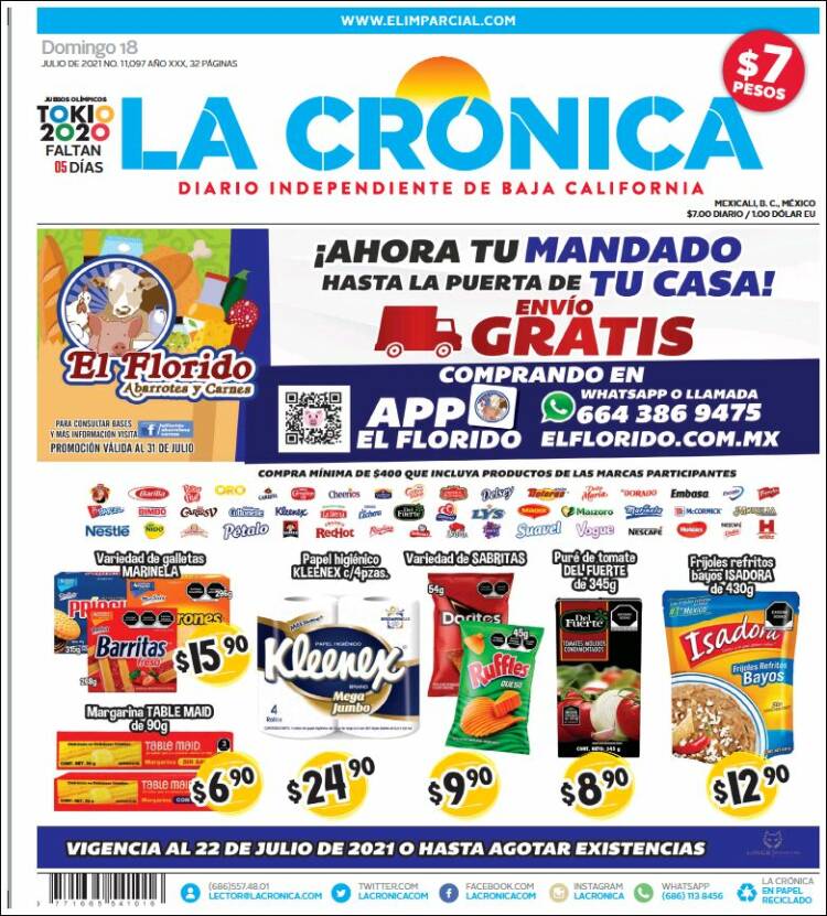Portada de La Crónica de Baja California (México)
