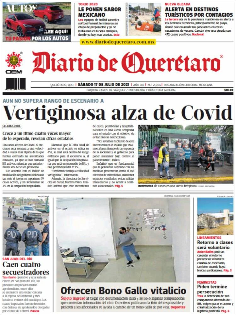 Portada de Diario de Querétaro (México)