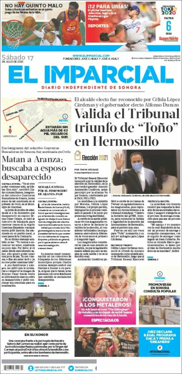 Portada de El Imparcial (México)
