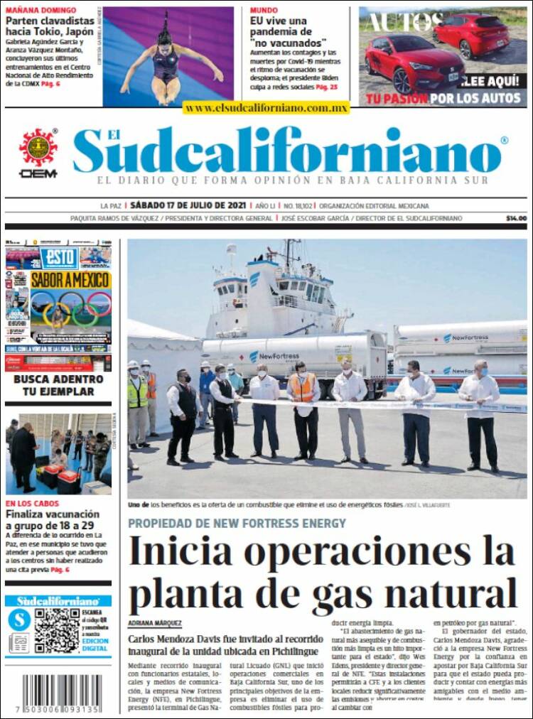 Portada de El Sudcaliforniano (México)