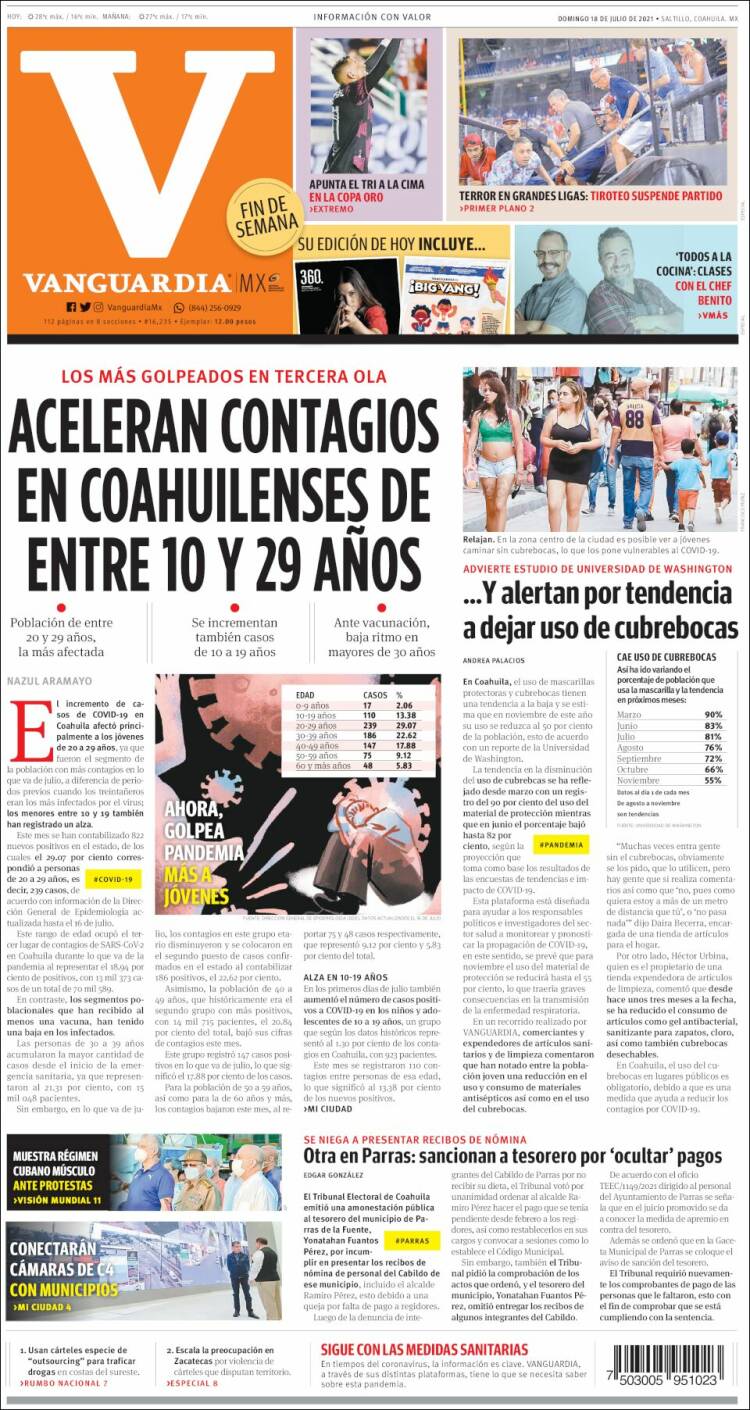 Portada de Vanguardia (México)