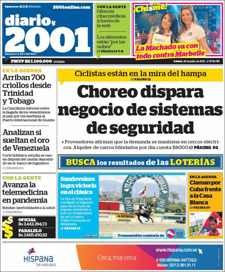 Portada de 2001 - Dosmiluno (Venezuela)