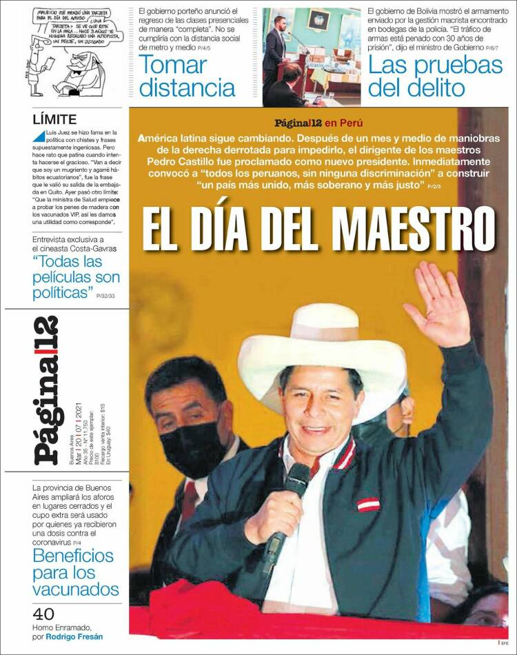 Portada de Página/12 (Argentina)