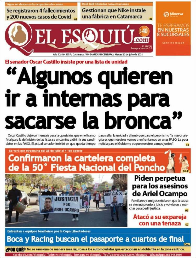 Portada de El Esquiu (Argentina)