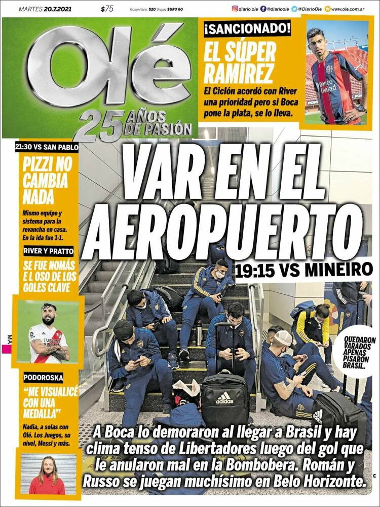 Portada de Olé (Argentina)