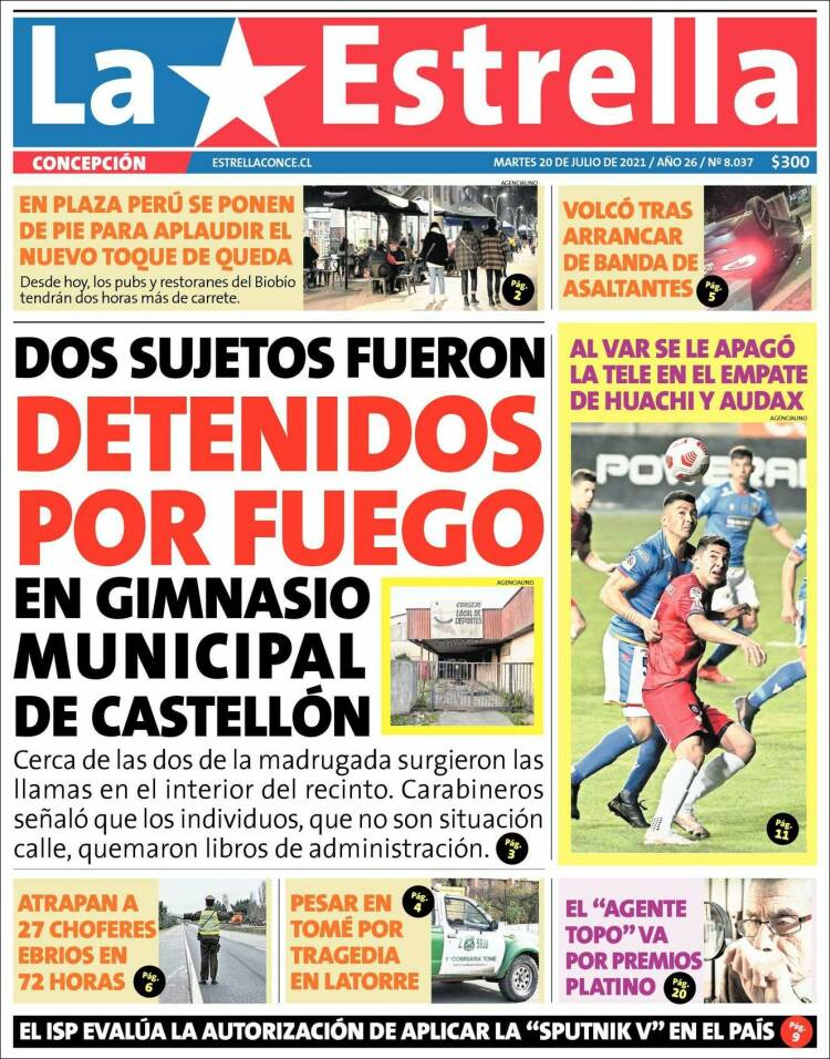 Portada de La Estrella de Concepción (Chile)