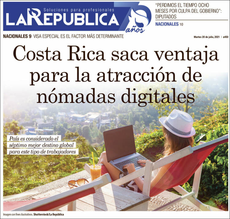 Portada de La República (Costa Rica)