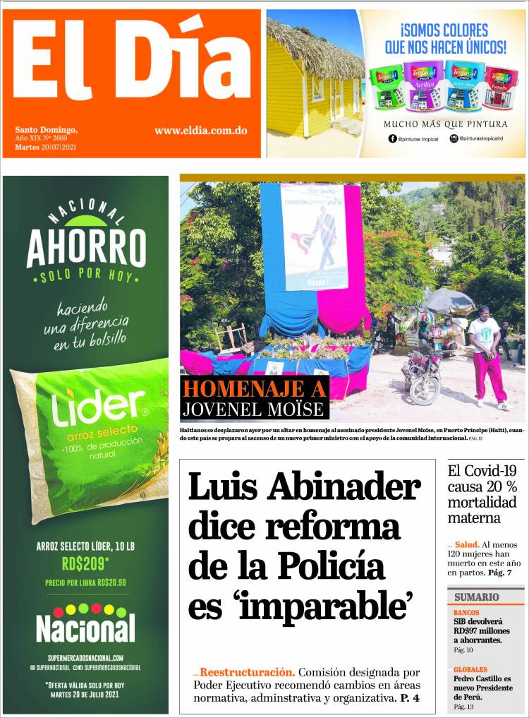 Portada de El Día (R. Dominicana)
