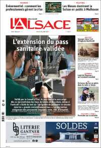 Portada de Journal L'Alsace (Francia)